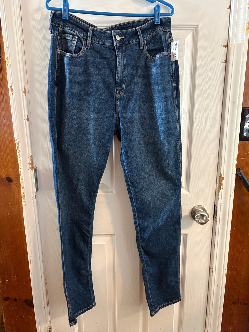 Old Navy Women's Skinny High Rise Curvy Vintage Slim Jeans Dark Blue Sz 12 Tall
